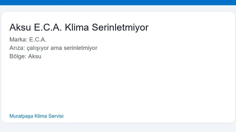 Aksu E.C.A. Klima Serinletmiyor - Muratpaşa Klima Servisi hero
