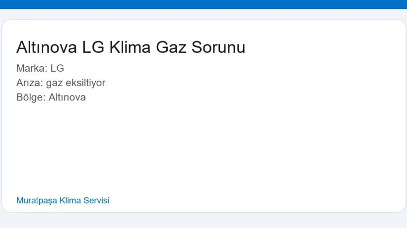 Altınova LG Klima Gaz Sorunu - Muratpaşa Klima Servisi hero