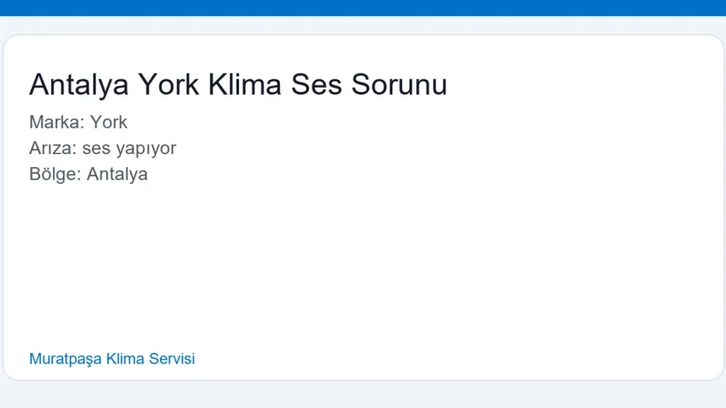 Antalya York Klima Ses Sorunu - Muratpaşa Klima Servisi hero