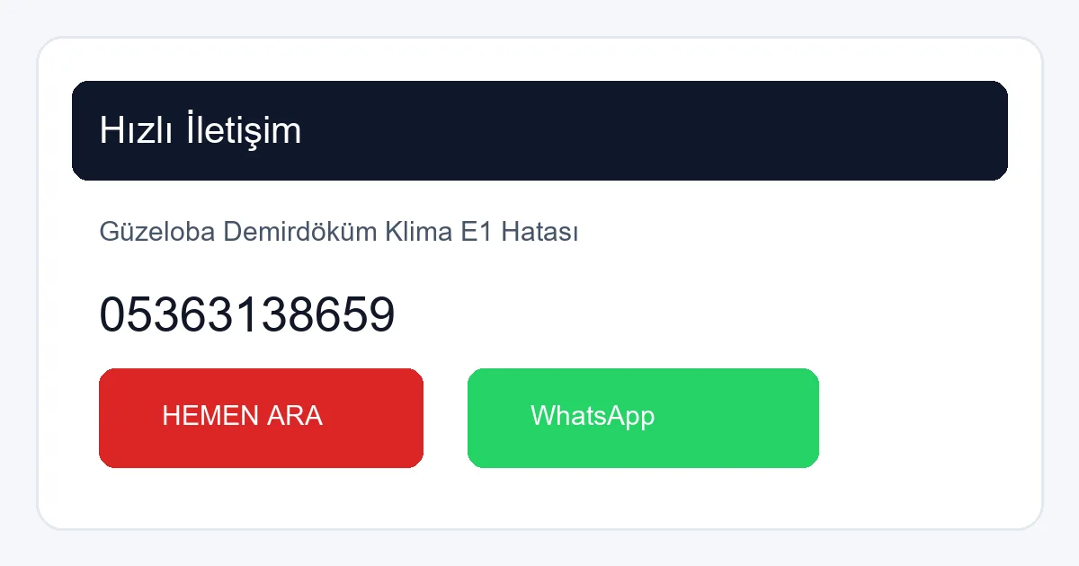 Antalya Güzeloba Demirdöküm Klima Servisi İletişim Hattı