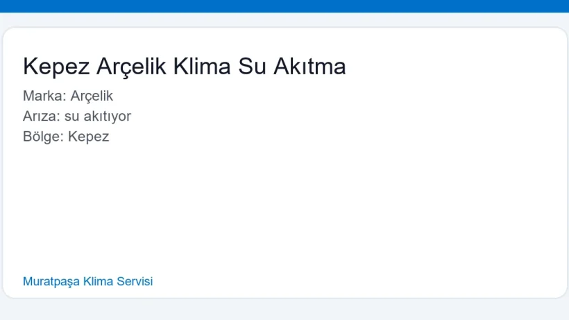 Kepez Arçelik Klima Su Akıtma - Muratpaşa Klima Servisi hero