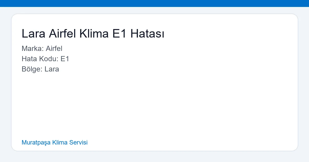 Lara bölgesinde Airfel klimada E1 hatası ve sıcak üfleme sorunu yaşayan bir klima kullanıcısı uzman teknisyenlerden yardım alıyor.