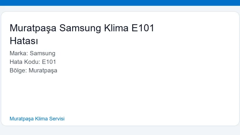Muratpaşa Samsung Klima E101 Hatası - Muratpaşa Klima Servisi hero